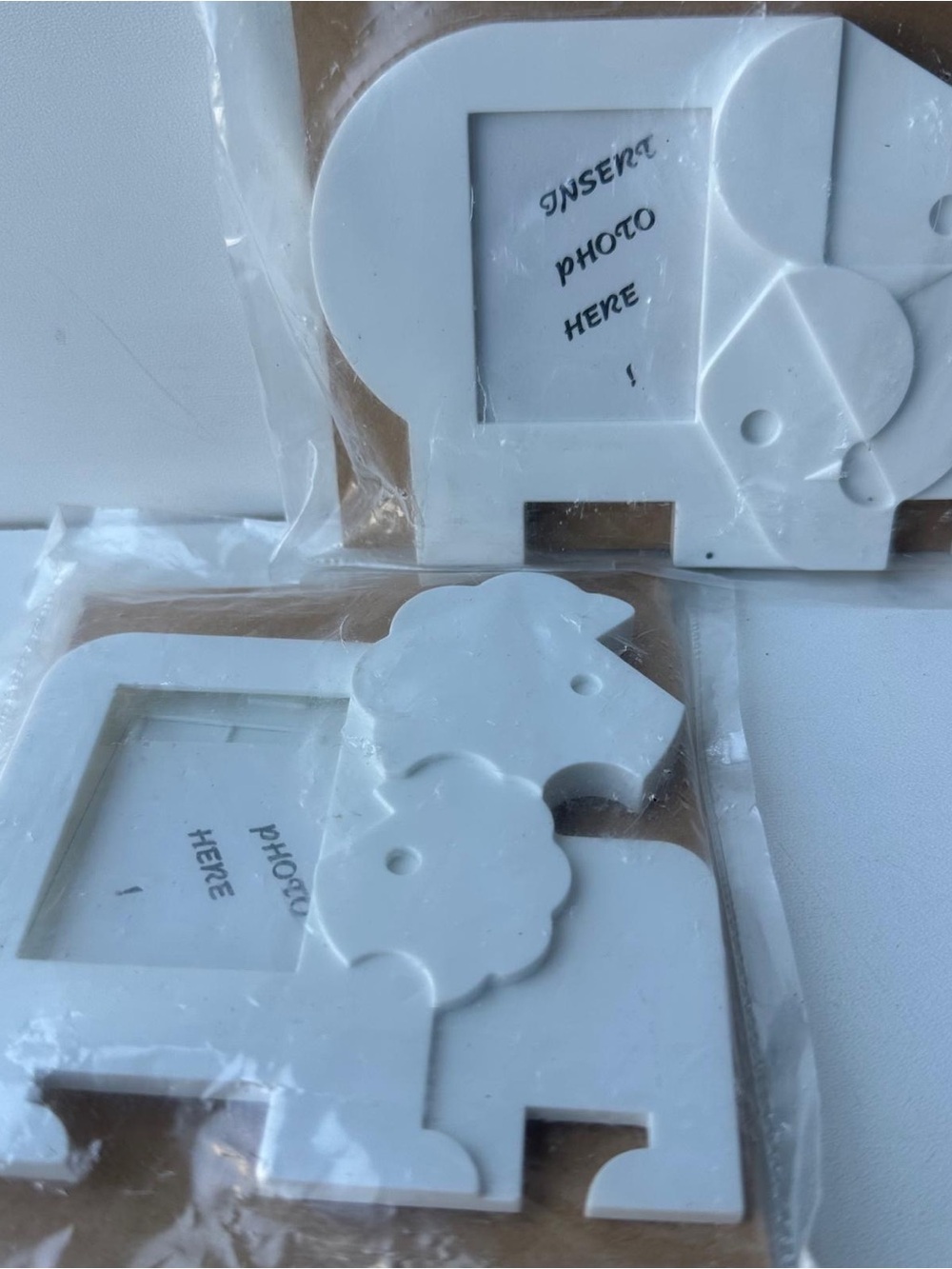 Vintage 1994 Tupperware Nuzzles Photo Frame Magnets Lot Elephant Lion White NOS
